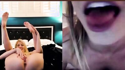 Charlotte Stokely & Aidra Fox are rubbing pussies for one another while skyping