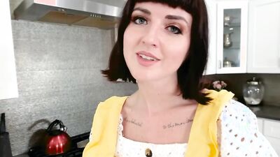 The housecleaning lady is filmed POV style while performing oral duties