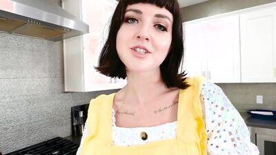 The housecleaning lady is filmed POV style while performing oral duties