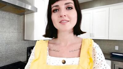 The housecleaning lady is filmed POV style while performing oral duties