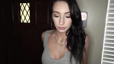 Big boobs brunette with pierced nipples is riding her inked lover POV style
