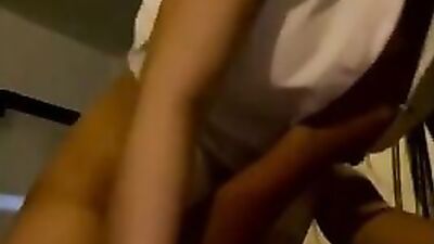 POV Asian babe is putting her partner to sleep via gentle cock sucking