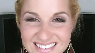 Blonde sweetheart took a big cum load up her mouth after hard sex