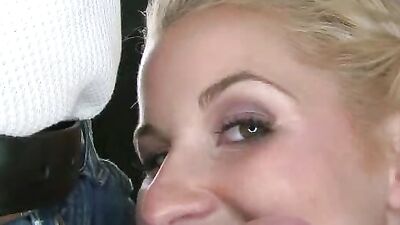 Blonde sweetheart took a big cum load up her mouth after hard sex