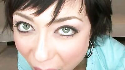 Blue-eyed amateur minx will ride her lover like a cowgirl after blowing his rod