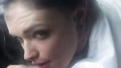 Amateur slut is filmed POV style while fucking her boyfriend in a car