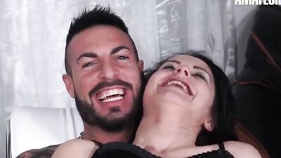 BBW broad in fishnet stockings is in a delirium while getting pussy banged