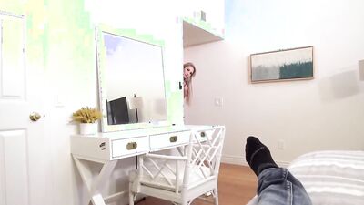 POV big ass blonde sweetheart is ready to play with the huge dick