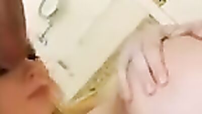 A very kinky anal pounding for a slutty blonde in a bathroom