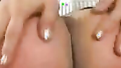 Lesbian blonde and thick Latina MILF are playing sex games with their butts
