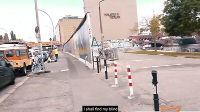 Thick ass blonde gal with glasses is followed by a stranger who wanted sex