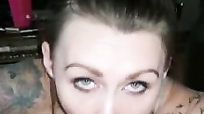 POV amateur harlot has her lips wrapped around the cock