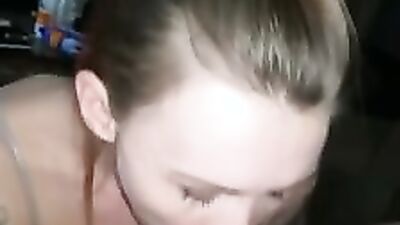 POV amateur harlot has her lips wrapped around the cock