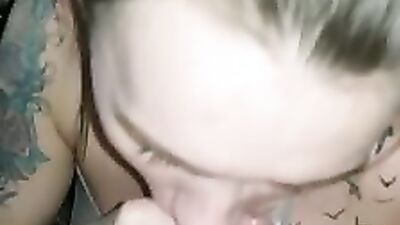 POV amateur harlot has her lips wrapped around the cock