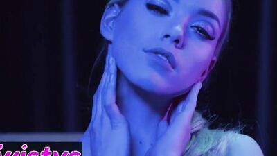 Solo masturbation performance and pussy fingering from a blonde gal Anny Aurora