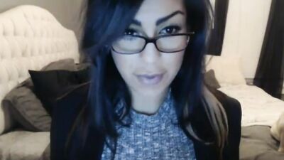 Elegant camgirl gets out of her black outfit and reveals big sweet tits