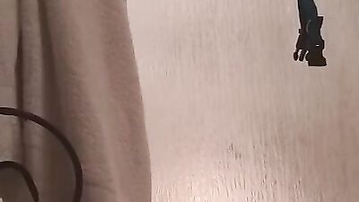 Obese amateur woman films herself while masturbating in a bathroom