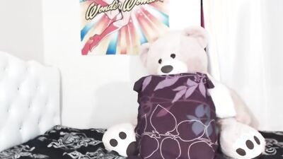 Big tits camgirl is teasing fellows and giving JOI while in a fur coat