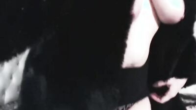 Big tits camgirl is teasing fellows and giving JOI while in a fur coat