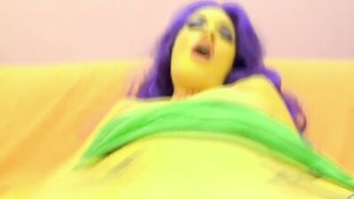 POV cock sucking and pussy banging of a lady resembling Marge Simpson