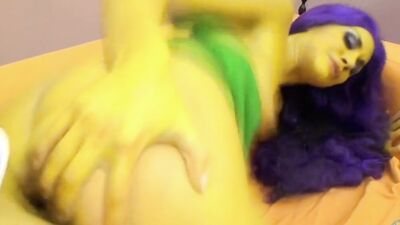 POV cock sucking and pussy banging of a lady resembling Marge Simpson
