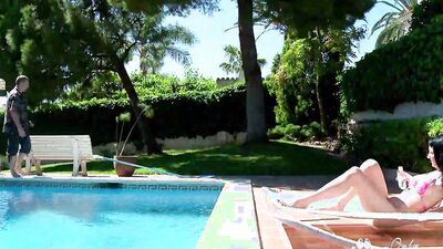 Amadea Emily Has Her Pussy Pounded Pool Side