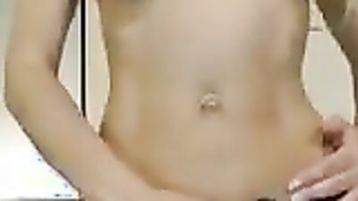 Amateur blonde with big natural jugs is dildoing her pussy on a webcam