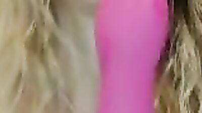 Amateur blonde with big natural jugs is dildoing her pussy on a webcam