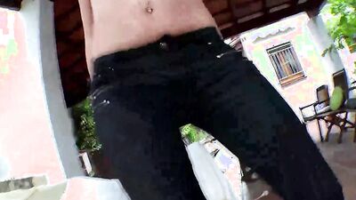 Louana Bounces Her Big White Ass On A Hard Dick Poolside