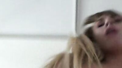 Close-up on the ecstatic face of an amateur wife while she's fucked