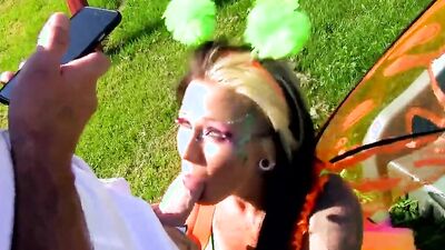 Blow Me POV - Fairy Inked Babe Fuck You Dry Outside