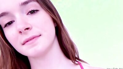 Innocent teen makes the cock slippery wet for POV anal pounding